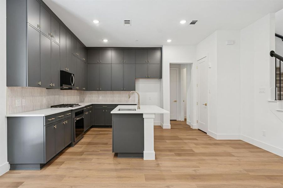 Stainless steel appliances.