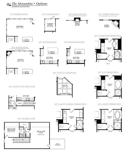 2D floor plan layout for the Alexandria by Eastwood Homes in Twin Creek Forsyth, Kernersville, NC (Image 4).