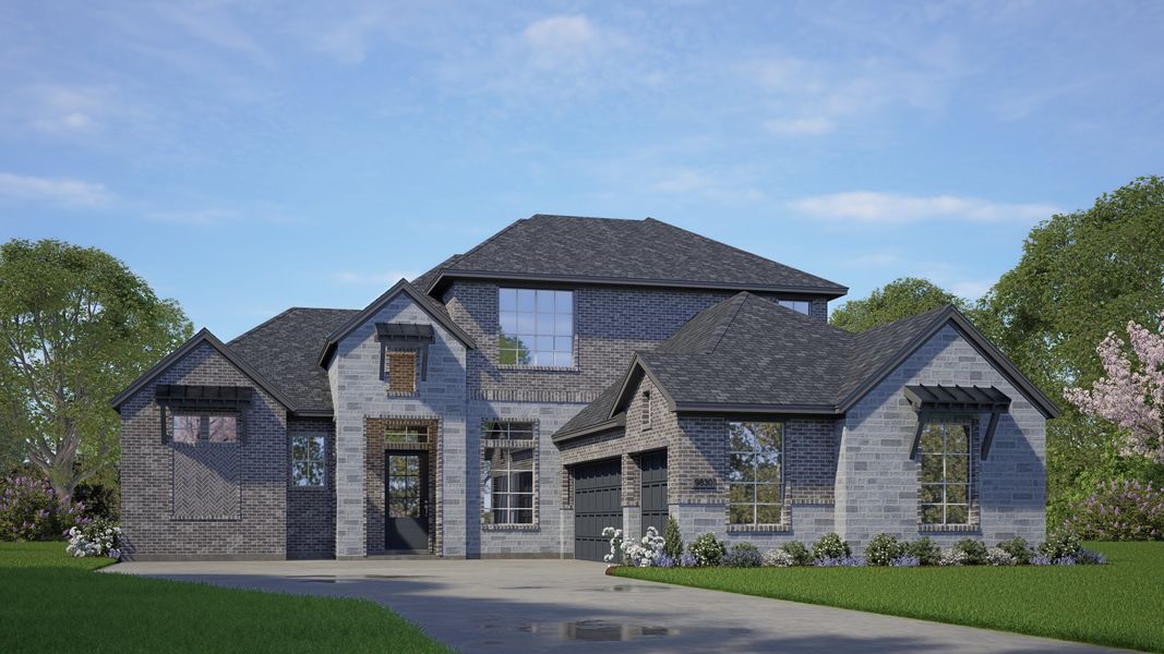 Representative exterior photo of a completed home built from the Stonehaven 60s&65s Lot by Chesmar Homes in Riceland, Mont Belvieu, TX (Image 3).