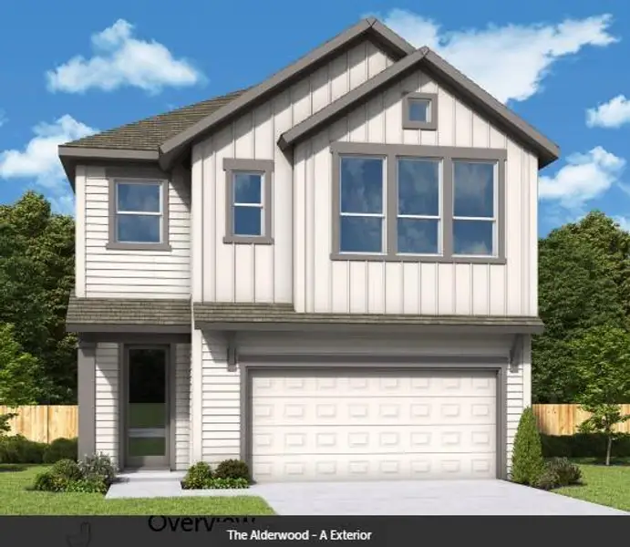 Front exterior of a new home in Double Creek Crossing, Round Rock, TX, highlighting curb appeal (Image 1). Front exterior of a new home in Double Creek Crossing, Round Rock, TX, highlighting curb appeal (Image 1).