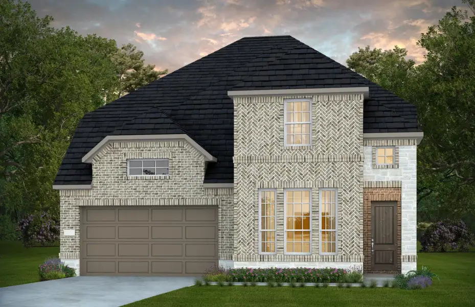 Representative exterior photo of a completed home built from the Garwood by Pulte Homes in Spring Branch Preserve, Montgomery, TX (Image 13). Representative exterior photo of a completed home built from the Garwood by Pulte Homes in Spring Branch Preserve, Montgomery, TX (Image 13).