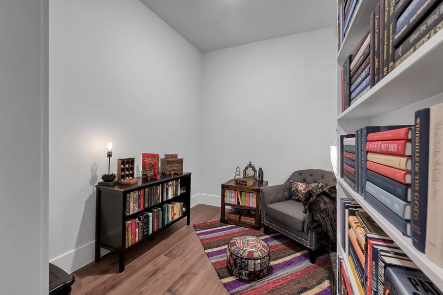 Large primary allows for plenty of space and has a hidden bookshelf