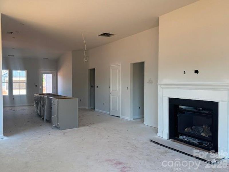 Great room into kitchen