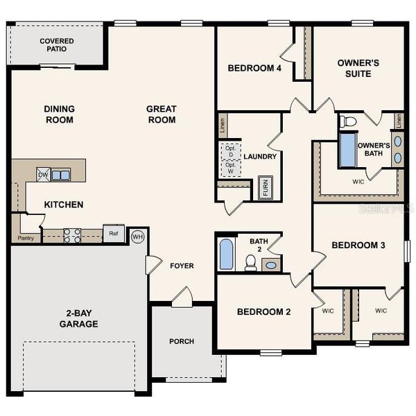 2D floor plan layout of this home in Sugarmill Woods, Homosassa, FL (Image 5).