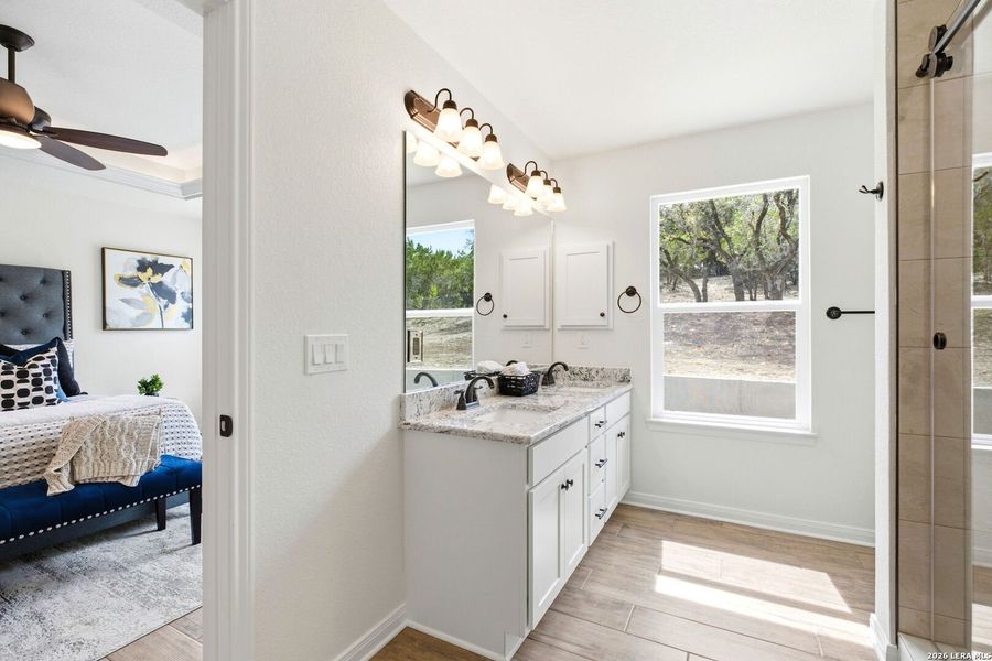 Furnished interior view inside a new home in , Fischer (Image 19).