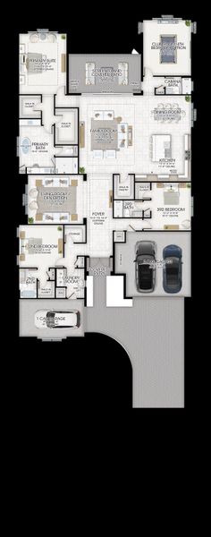 2D floor plan layout for the Tivoli II by GL Homes in Valencia Vista at Riverland, Port St. Lucie, FL (Image 4).