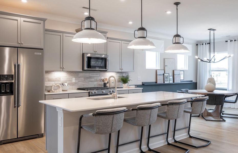 Furnished interior view inside a new home in Stewarts Landing, Charlotte (Image 12).