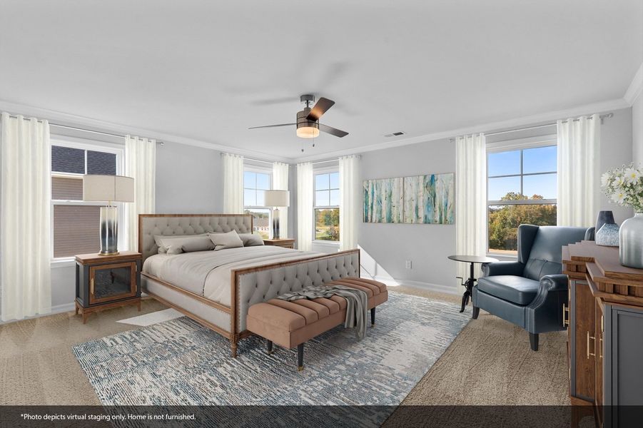 Furnished interior view inside a new home in Fieldstone, Lexington (Image 12). Furnished interior view inside a new home in Fieldstone, Lexington (Image 12).