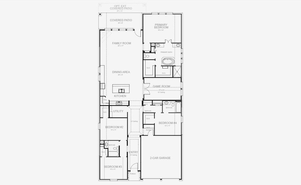 2D floor plan layout of this home in Legacy 50', League City, TX (Image 5). 2D floor plan layout of this home in Legacy 50', League City, TX (Image 5).