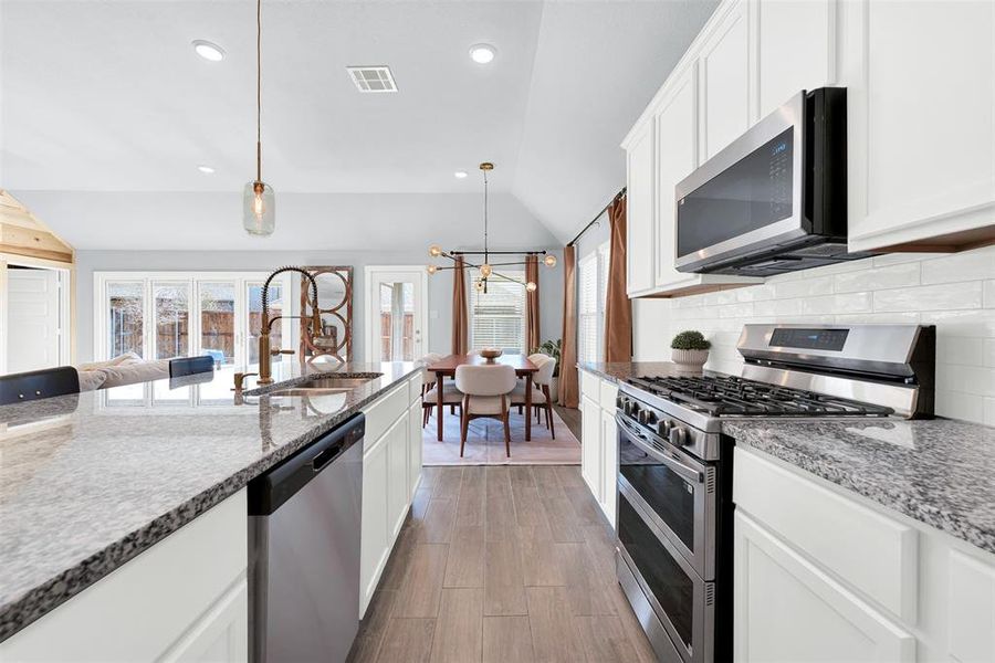 Furnished interior view inside a new home in Woodstone, Providence Village (Image 10). Furnished interior view inside a new home in Woodstone, Providence Village (Image 10).