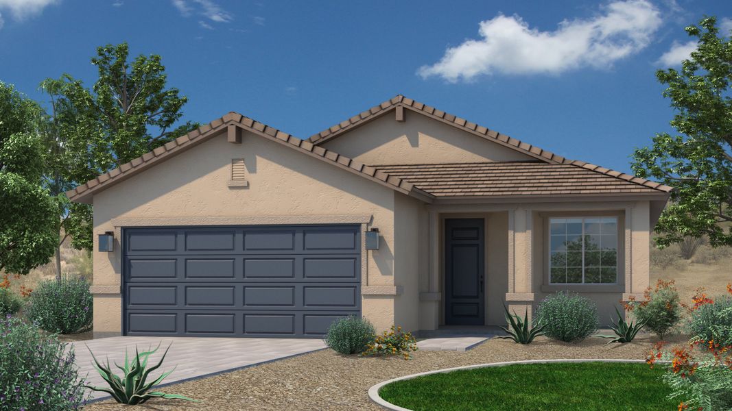 Representative exterior photo of a completed home built from the Plan 3510 by Scott Communities in The Views at Rancho Cabrillo, Peoria, AZ (Image 21). Representative exterior photo of a completed home built from the Plan 3510 by Scott Communities in The Views at Rancho Cabrillo, Peoria, AZ (Image 21).