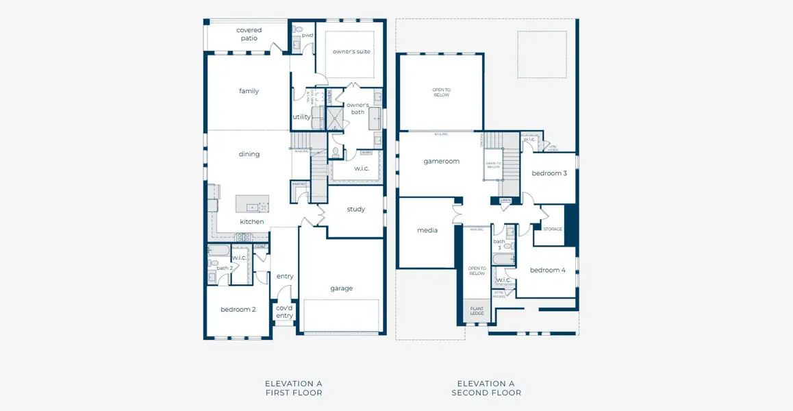 2D floor plan layout for the Percy by Normandy Homes in Rainwater Crossing, Celina, TX (Image 3).