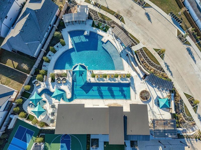 Aerial view of a pool Aerial view of a pool
