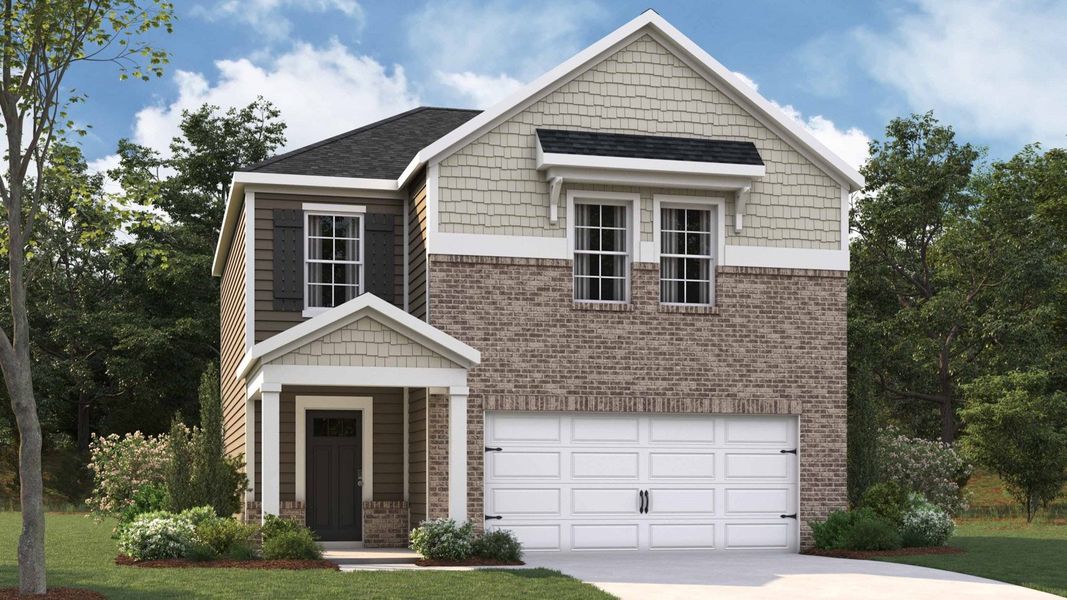 Representative exterior photo of a completed home built from the CABRAL by D.R. Horton in River Landing, Murfreesboro, TN (Image 1).