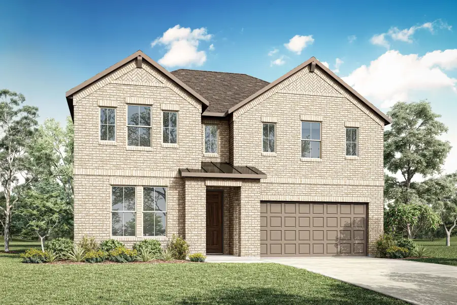 Representative exterior photo of a completed home built from the Lillian by Tri Pointe Homes in Bridgewater, Midlothian, TX (Image 2). Representative exterior photo of a completed home built from the Lillian by Tri Pointe Homes in Bridgewater, Midlothian, TX (Image 2).