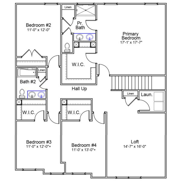 2D floor plan layout of this home in Fairview Falls, Chesnee, SC (Image 3).