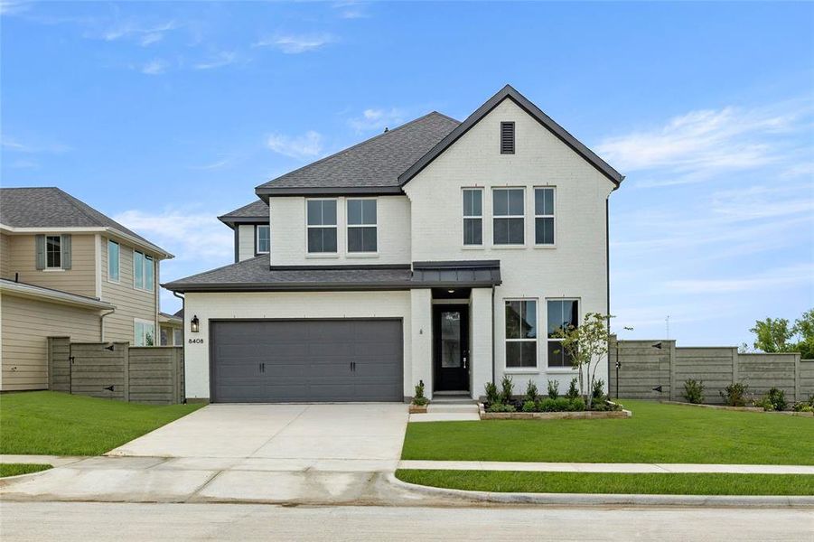 Front exterior of a new home in Treeline, Justin, TX, highlighting curb appeal (Image 15).
