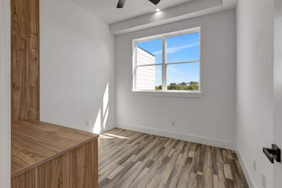 3rd Bedroom on 4th Floor with built-ins.  Perfect Office or Guestroom!