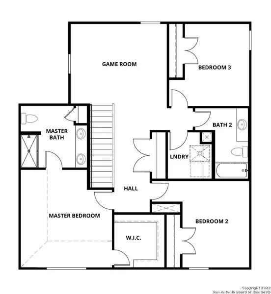 2D floor plan layout of this home in Luckey Ranch, San Antonio, TX (Image 4).