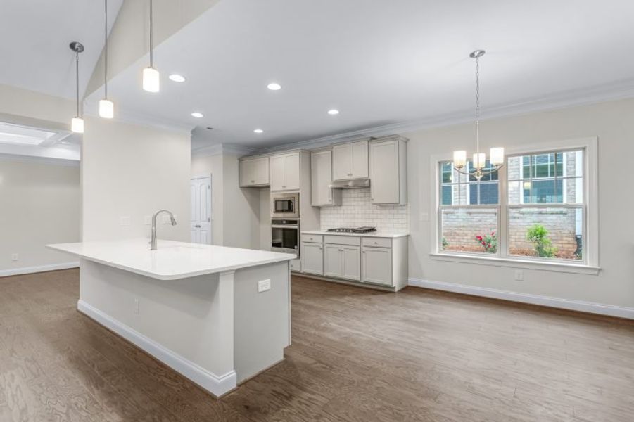 Representative furnished interior of a home built from the Ellington by Keystone Homes NC in Weybridge, Burlington (Image 6).