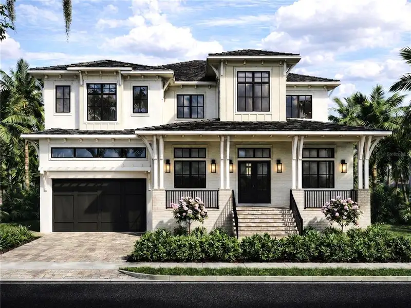 Front exterior of a new home in , Tampa, FL, highlighting curb appeal (Image 1). Front exterior of a new home in , Tampa, FL, highlighting curb appeal (Image 1).