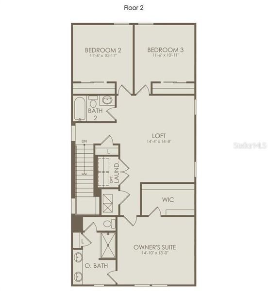 2D floor plan layout of this home in Silverleaf Oaks, Winter Garden, FL (Image 3).