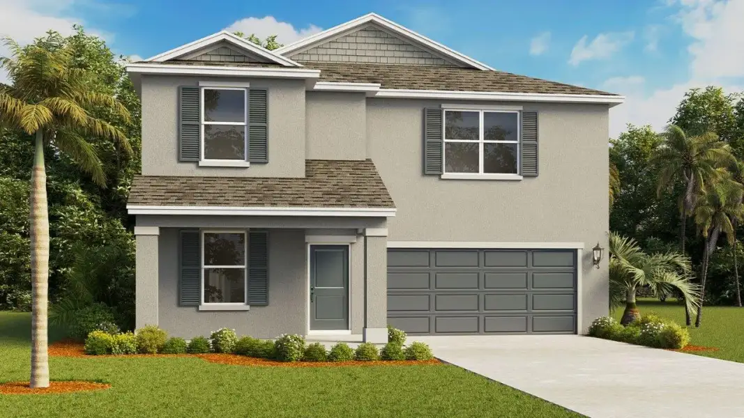 Representative exterior photo of a completed home built from the Riviera by D.R. Horton in James Landing, Leesburg, FL (Image 18). Representative exterior photo of a completed home built from the Riviera by D.R. Horton in James Landing, Leesburg, FL (Image 18).