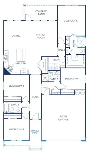 2D floor plan layout of this home in North Point, Temple, TX (Image 3).