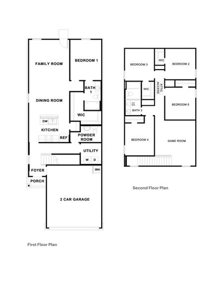 2D floor plan layout for the The Emory by D.R. Horton in Bollinger, Maxwell, TX (Image 3).
