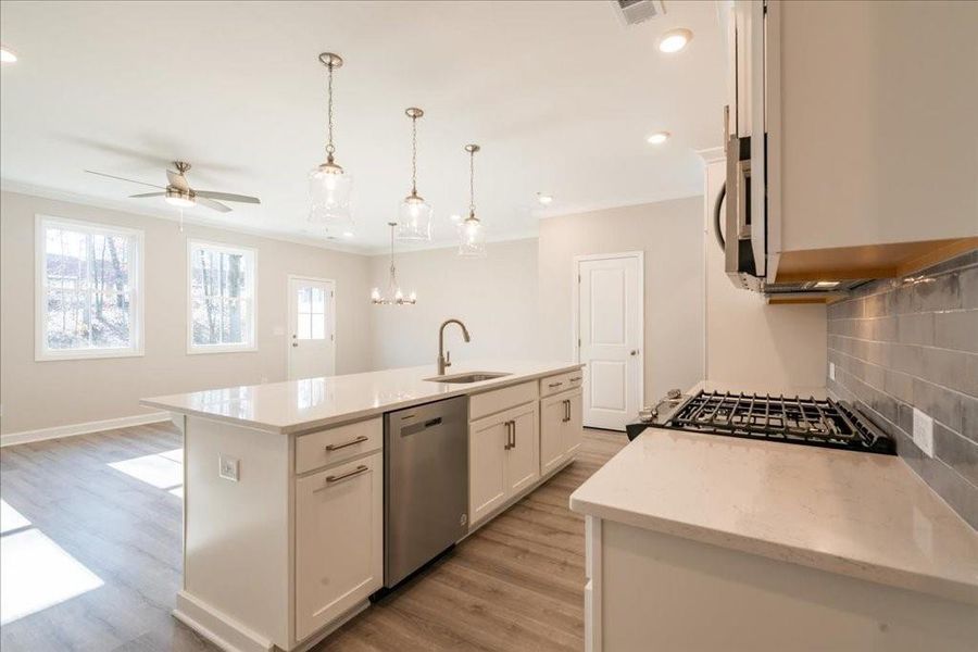 Furnished interior view inside a new home in Bluffs at Bells Ferry, Marietta (Image 15).