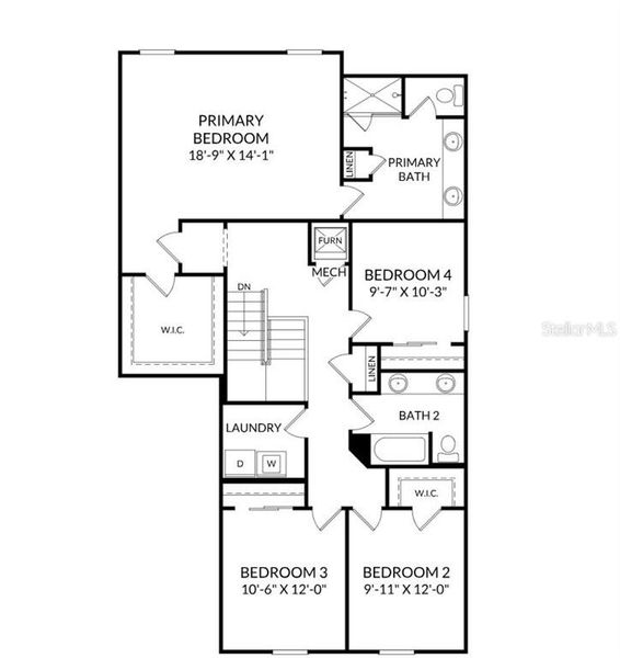 2D floor plan layout of this home in Wynnstone, Davenport, FL (Image 4).