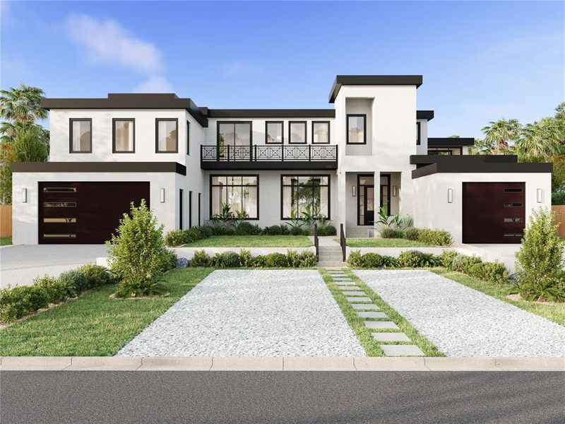 Front exterior of a new home in , Sarasota, FL, highlighting curb appeal (Image 1).