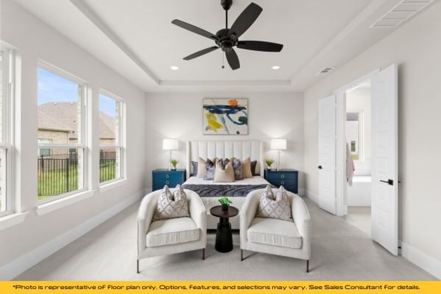 Representative furnished interior of a home built from the Belize by Stonefield Homes in Heath Golf and Yacht Club, Rockwall (Image 43).