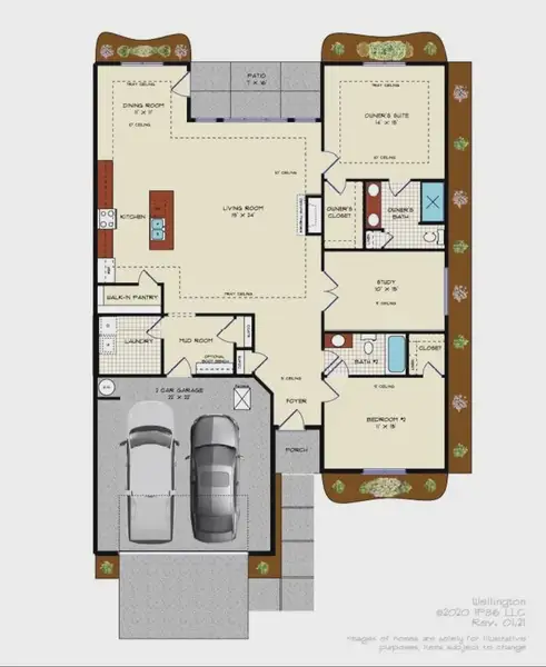 2D floor plan layout for the Wellington by Epcon Communities in The Villas at Pinewood, Asheboro, NC (Image 3). 2D floor plan layout for the Wellington by Epcon Communities in The Villas at Pinewood, Asheboro, NC (Image 3).