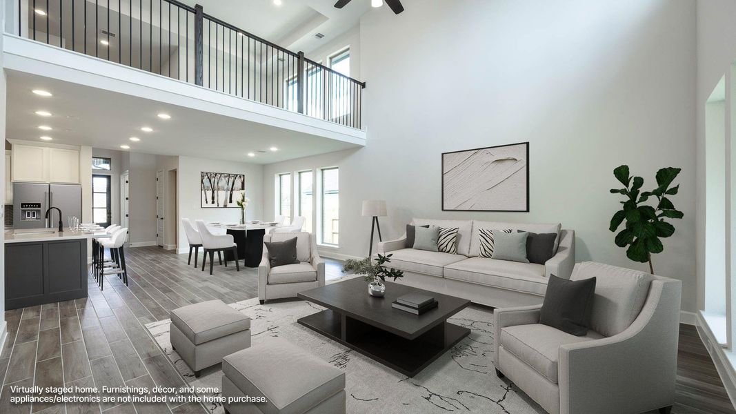 Furnished interior view inside a new home in Lariat 45', Liberty Hill (Image 10). Furnished interior view inside a new home in Lariat 45', Liberty Hill (Image 10).