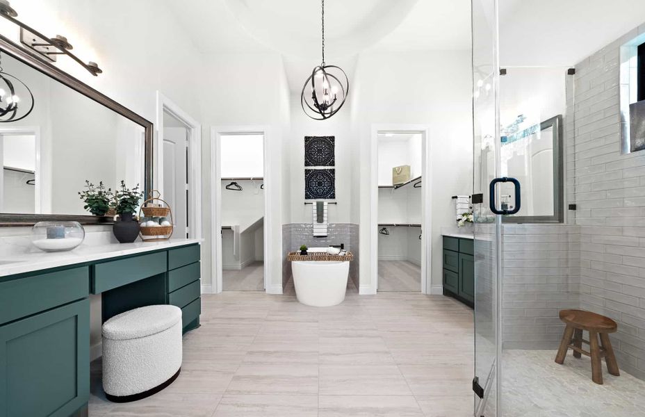 Representative furnished interior of a home built from the 3546 by Ravenna Homes in The Woodlands Hills 65′, Willis (Image 38).