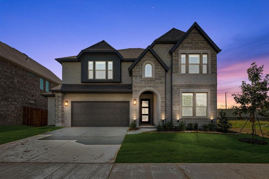 Front exterior of a new home in Ridge Ranch Classic 50, Mesquite, TX, highlighting curb appeal (Image 1). Front exterior of a new home in Ridge Ranch Classic 50, Mesquite, TX, highlighting curb appeal (Image 1).