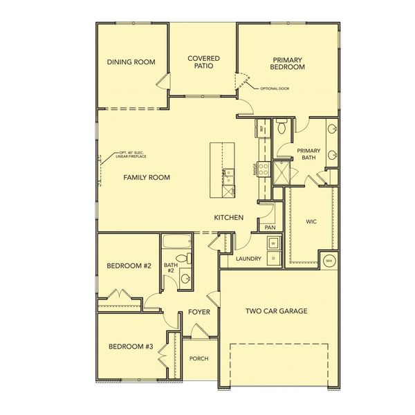 2D floor plan layout for the Hawthorne by Kerley Family Homes in Maple Village, Adairsville, GA (Image 3).