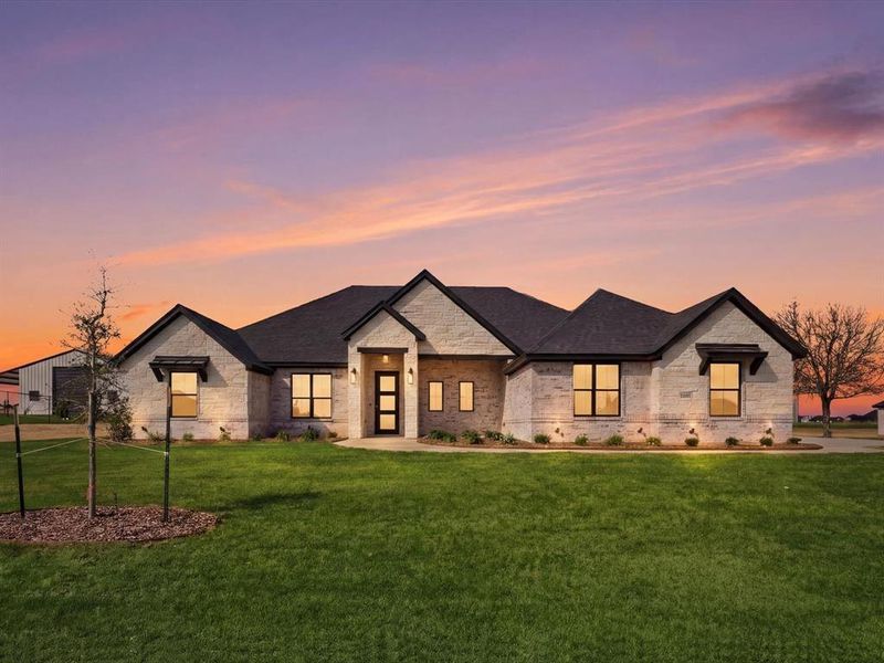Front exterior of a new home in , Weatherford, TX, highlighting curb appeal (Image 24).