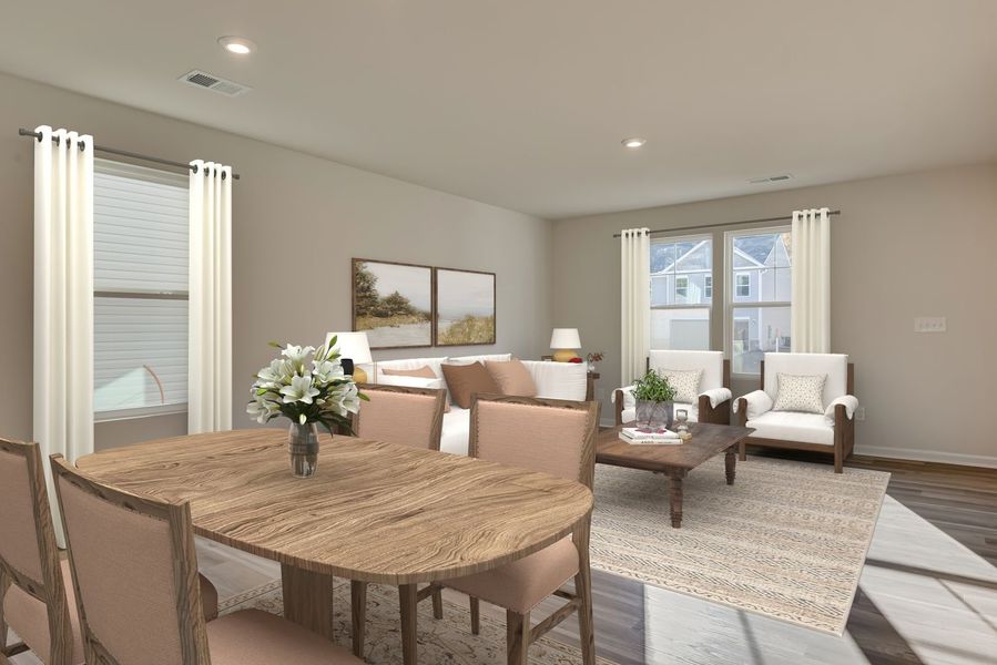 Dining Area and Family Room Dining Area and Family Room