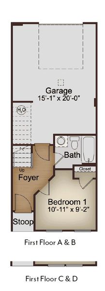 2D floor plan layout for the Harmony by McKinley Homes in Array, Atlanta, GA (Image 3).