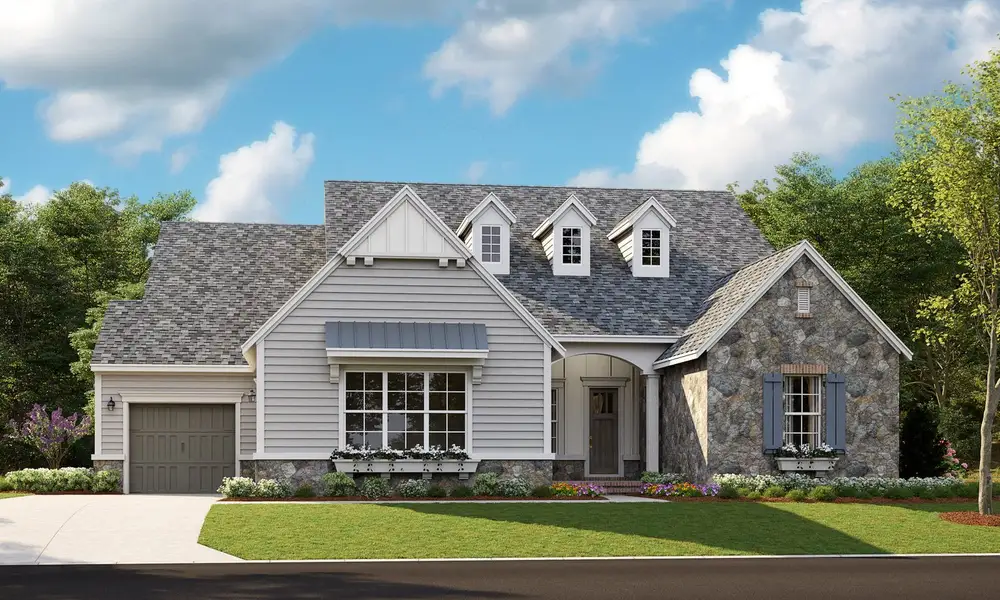 Representative exterior photo of a completed home built from the Santa Fe Ranch by Classica Homes in Arden Mill, Fort Mill, SC (Image 2).