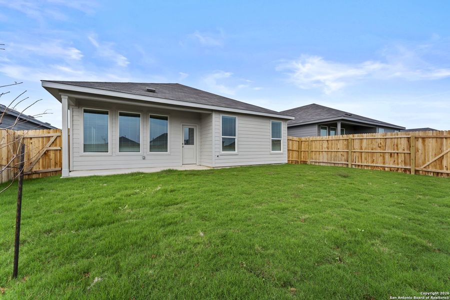 Exterior details and patio area of a home in Voss Farms: Coastline Collection, New Braunfels (Image 2).