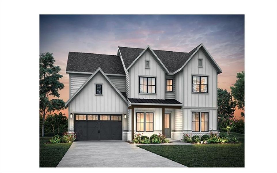 Front exterior of a new home in Silverwood, Cumming, GA, highlighting curb appeal (Image 20).
