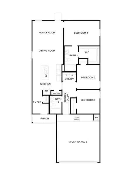 2D floor plan layout for the The Atlanta by D.R. Horton in Hymeadow, Maxwell, TX (Image 3). 2D floor plan layout for the The Atlanta by D.R. Horton in Hymeadow, Maxwell, TX (Image 3).