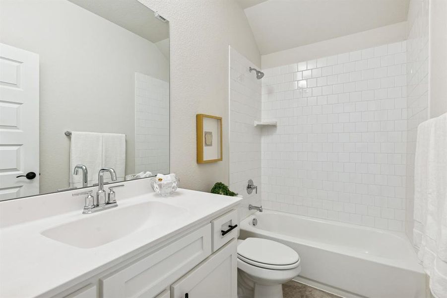 One of two full baths upstairs One of two full baths upstairs