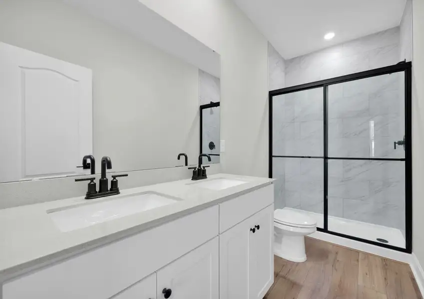 Get ready for your day in the master bathroom
