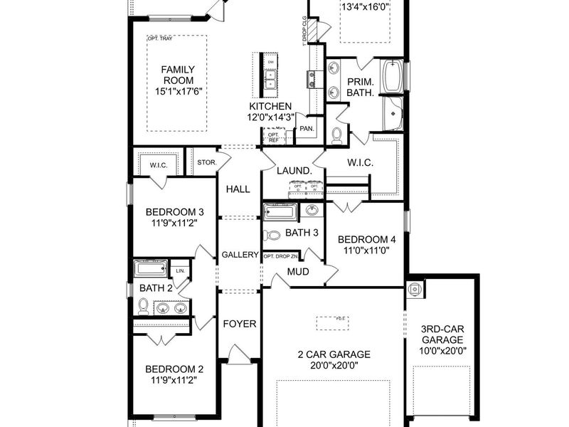2D floor plan layout of this home in Waverly Estates, Josephine, TX (Image 5).