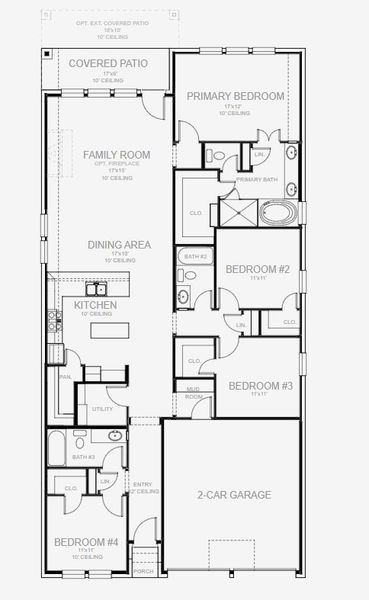 Image 9 representing the 1942W by Perry Homes in Parmer Ranch 50', Georgetown, TX.
