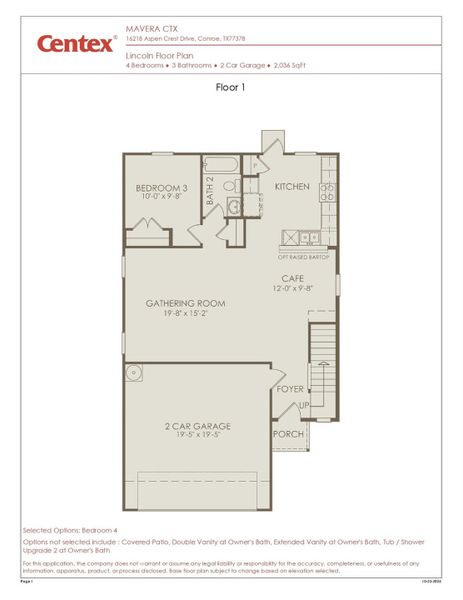 2D floor plan layout of this home in Mavera, Conroe, TX (Image 3). 2D floor plan layout of this home in Mavera, Conroe, TX (Image 3).